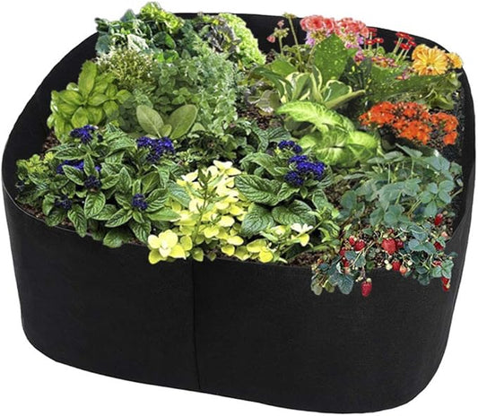 Firlar Fabric Raised Garden Bed, Fabric Raised Planting Bed Grow Bag, Fabric Pots Planting Pots for Herb Plants Flowers Vegetables, Black (23.6x23.6 Inch)