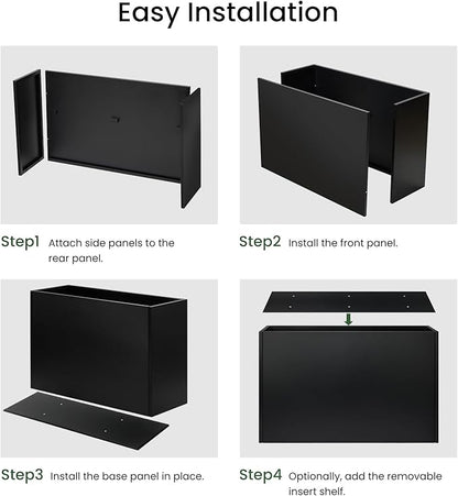 Heavy Duty Steel Raised Planter Box 30”x12”x24 with Adjustable Shelf - Rust-Resistant Large Indoor/Outdoor Garden Container, 6 Drainage Holes, Reinforced Metal for Patio, Balcony, Deck