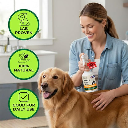 Nature’s Dome Outdoor Flea & Tick Spray – 16 oz – Kills & Repels Fleas, Ticks, Larvae & Eggs – Plant-Based Pest Control – Safe for Pets, Kids & Plants – Ready-to-Use