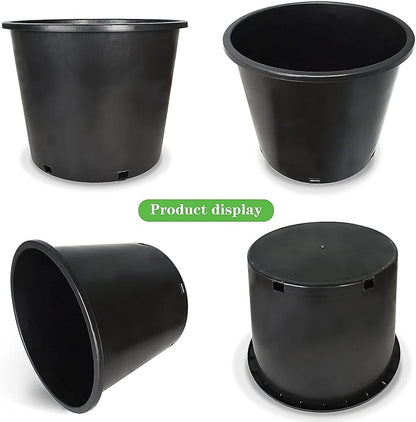 Planter Nursery Pots 6.3 Gallon Pots for Plants, Injection Molded Plastic Nursery Pots, Plant Container 6.3 Gal 10-Pack