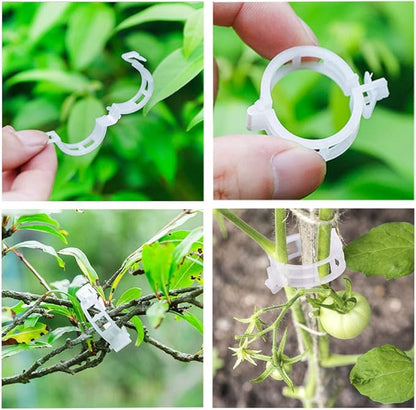 OJYUDD 300 PCS Plant Support Garden Clips,Tomato Vine Clips,Durable Crop Clips in White for Flower Vine Twine Tomato Orchid to Grow Upright and Healthier