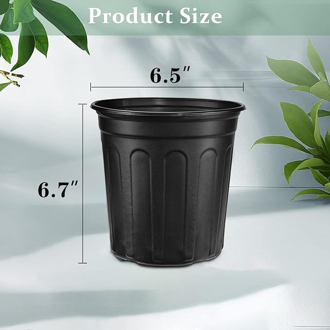 RAOOKIF 1 Gallon Pots for Plants, Flexible 1/2/3/5 Gallon Nursery Pots with Drainage, 1 Gallon Plastic Pots for Plants