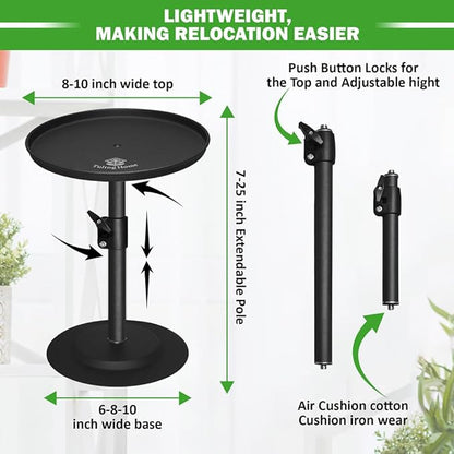 Adjustable Pure Iron Planter Inserts, 7-25” Plant Risers for Inside Pots, Planter Fillers for Large Pots, Indoor & Outdoor Insert with 8-10” Top & 6-10” Base