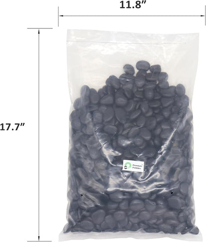Rocks for Plants. Black Polished Decorative Pebbles. 0.5 to 1 Inch 18 lbs. for Garden, Landscaping, Indoor, Vase fillers, Crafting, Succulents, pots, Plants