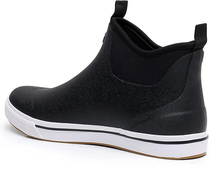 WTW Unisex Rain Boots for Men and Women Waterproof Rubber Fishing Deck Boots Neoprene Boots Slip on Ankle Garden Shoes