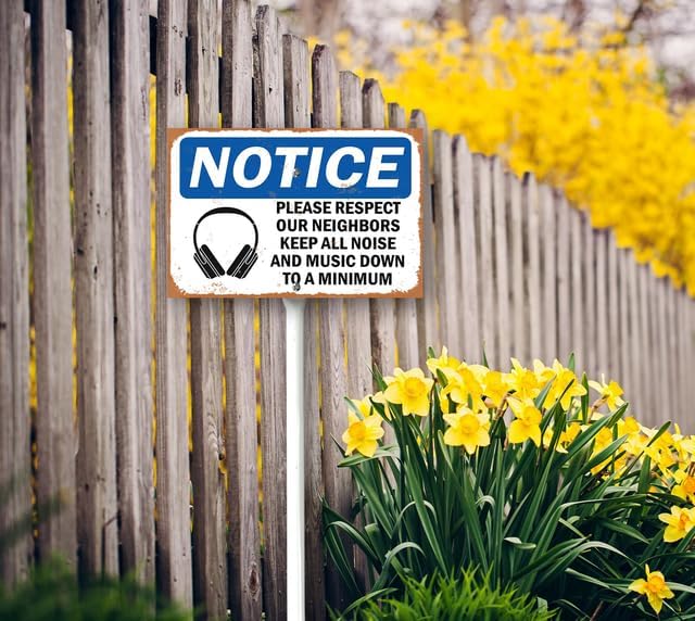 8 x 12 inch Please Respect Our Neighbors Yard Sign Stakes Outdoor Lawn Yard Signs