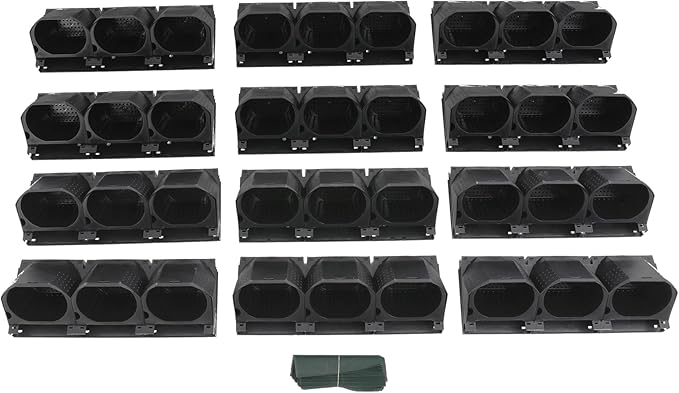 Vertical Wall Planter, Stackable Wall-Mounted Planter Indoor Outdoor w/36 Plastic Pots Living Wall Garden w/36 Non-Woven Fabrics Vegetable Hanging Pocket Holder Flowerpot (Black)