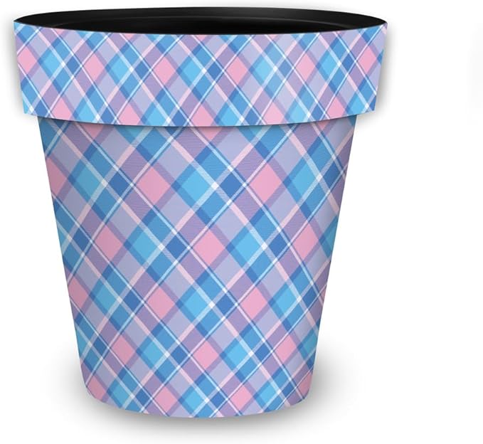 Briarwood Lane Pink and Blue Plaid Small Planter