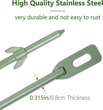 2 Pack Yard Sign Stakes Metal, 16.5 Inch Long Green Paint Stakes Durable Waterproof Windproof for Corrugated Plastic Signs Yard Sign Holder, Hardware Included