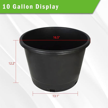 Nursery Pots with Drainage Holes Pack of 5 Pcs 10 Gallon and Plant Label Flexible Seedling Pots Seed Starting Planter for Indoor Outdoor Flowers Succulents Cactus