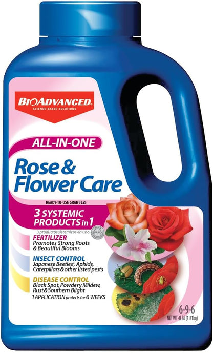 BioAdvanced All-In-One Rose and Flower Care Fertilizer, Granules, 4 lb
