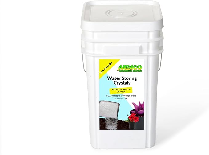 AABACO Water Storing Crystals - for Indoor & Outdoor Plants - Mix Crystals with Soil to Reduce The Amount of Watering Needed - Protect Against Heat - Watch Your Garden & Plant Grow (20LB)