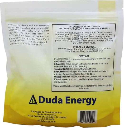 Duda Energy 1 lb Yellow Sulfur Powder Fertilizer, Commercial Grade, Elemental