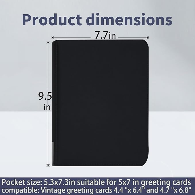 greeting card book organizer,christmas card photo album,birthday card organizer binder,for greeting card box keepsake storage and display,holds 84 cards (black)