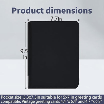 greeting card book organizer,christmas card photo album,birthday card organizer binder,for greeting card box keepsake storage and display,holds 84 cards (black)