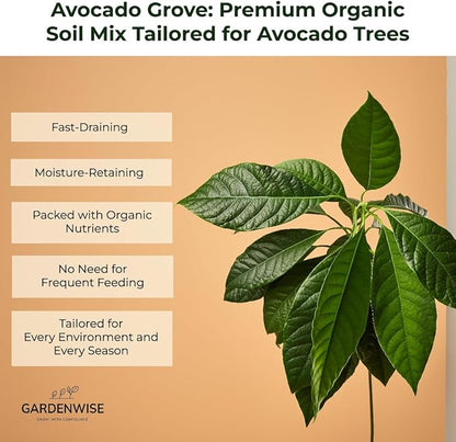 Avocado Tree Soil – Premium Organic Potting Mix for Avocado Trees | Tailored pH & Organic Nutrients | Fast-Draining & Moisture-Retaining | Indoor & Outdoor Use (10 QUARTS)