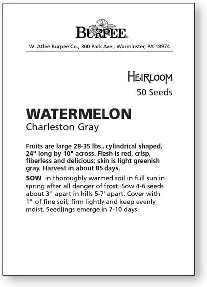 Burpee Charleston Gray (Heirloom) Watermelon Seeds 50 seeds