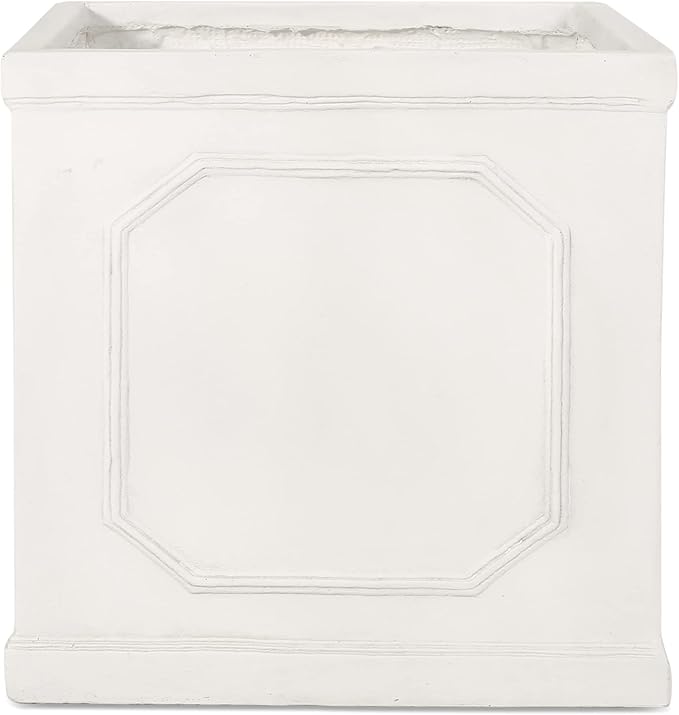 Burgos Outdoor Large Planter - Cast Stone - Antique White