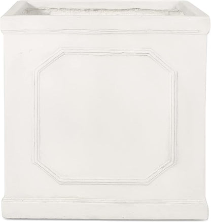 Burgos Outdoor Large Planter - Cast Stone - Antique White