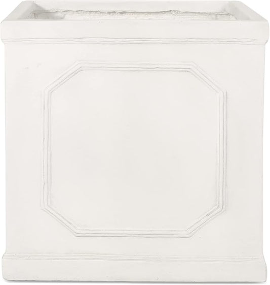 Burgos Outdoor Large Planter - Cast Stone - Antique White