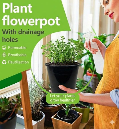 Green Oasis 5 Gallon Nursery Pots (20-Pack) - Premium Injection Molded Black Plastic Plant Pots, Heavy Duty Commercial Grade with Drainage Holes - Perfect for Vegetables, Trees & Transplanting