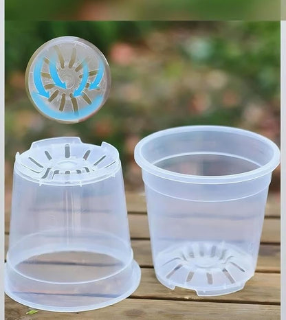 12 Pack 6.7/5/4.5 Inch Clear Plastic Pots for Plants，Thickened and Durable Nursery Pots for Plant，Plastic Plant Pot Seedling Planter Seed Starter Flower