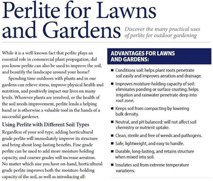 Norcal Perlite Horticultural Organic Certified Premium Screened Coarse – Garden Indoor Outdoor Plants – Soil Additive Better Aeration and Drainage - 4 Cubic Feet (103 Quarts) 1 Bag