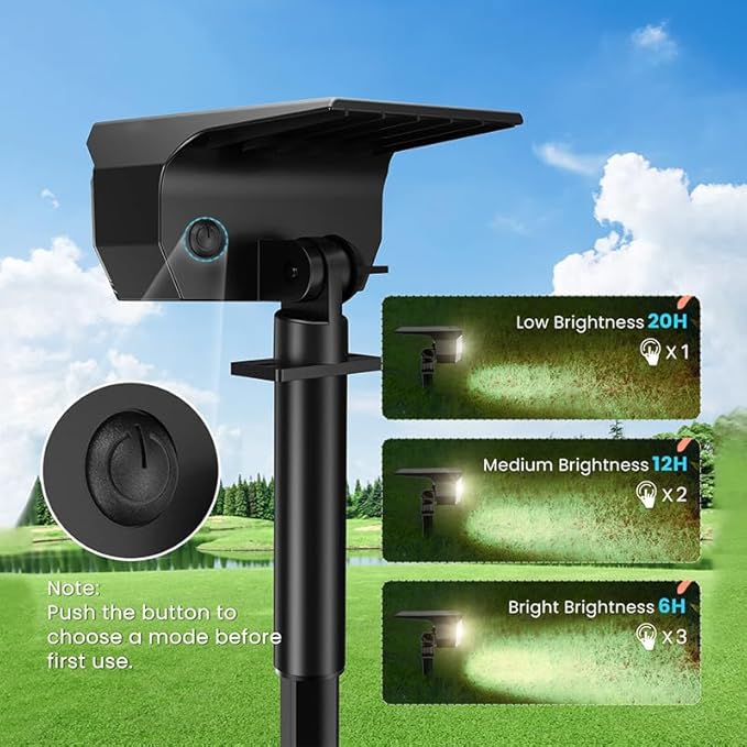 Solar Spot Lights Outdoor,IP65 Waterproof 48LED Path Lights with 3 Lighting Modes, Garden Yard Pathway Pool Wall Lights (Cool White, 6 Pack)