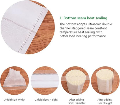 100PCS Plant Grow Bags, Non-Woven Plant Nursery Bags Fabric Seedling Pots for Garden