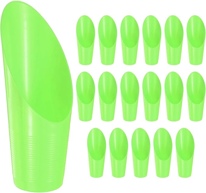 18-Pack Bonsai Soil Scoops, Plastic Garden Soil Scoops Bucket Shovel Potting Scoopers for Transplanting/Flower Planting/Plant Succulent, Colorful Small Gardening Tools [Green]