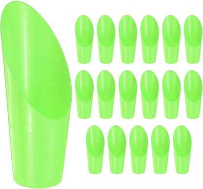 18-Pack Bonsai Soil Scoops, Plastic Garden Soil Scoops Bucket Shovel Potting Scoopers for Transplanting/Flower Planting/Plant Succulent, Colorful Small Gardening Tools [Green]