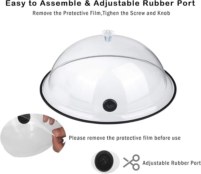 Smoking Cloche Dome Cover 10 inch Lid for Smoke Infuser, Version 1, Specialized Accessory for Smoker Gun Smoking Infusion Plates, Bowls and Glasses, Transparent