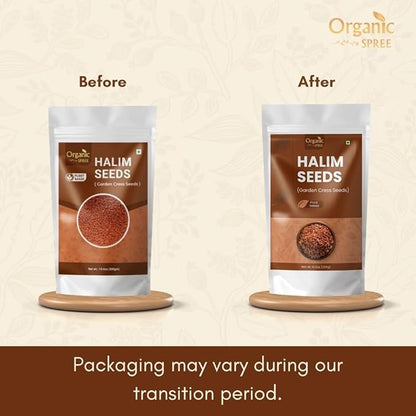 Organic Spree Halim Seeds 300gm (10.6oz) | Garden Cress Seeds | Lepidium Sativum | Pure and Natural- Pack of 2