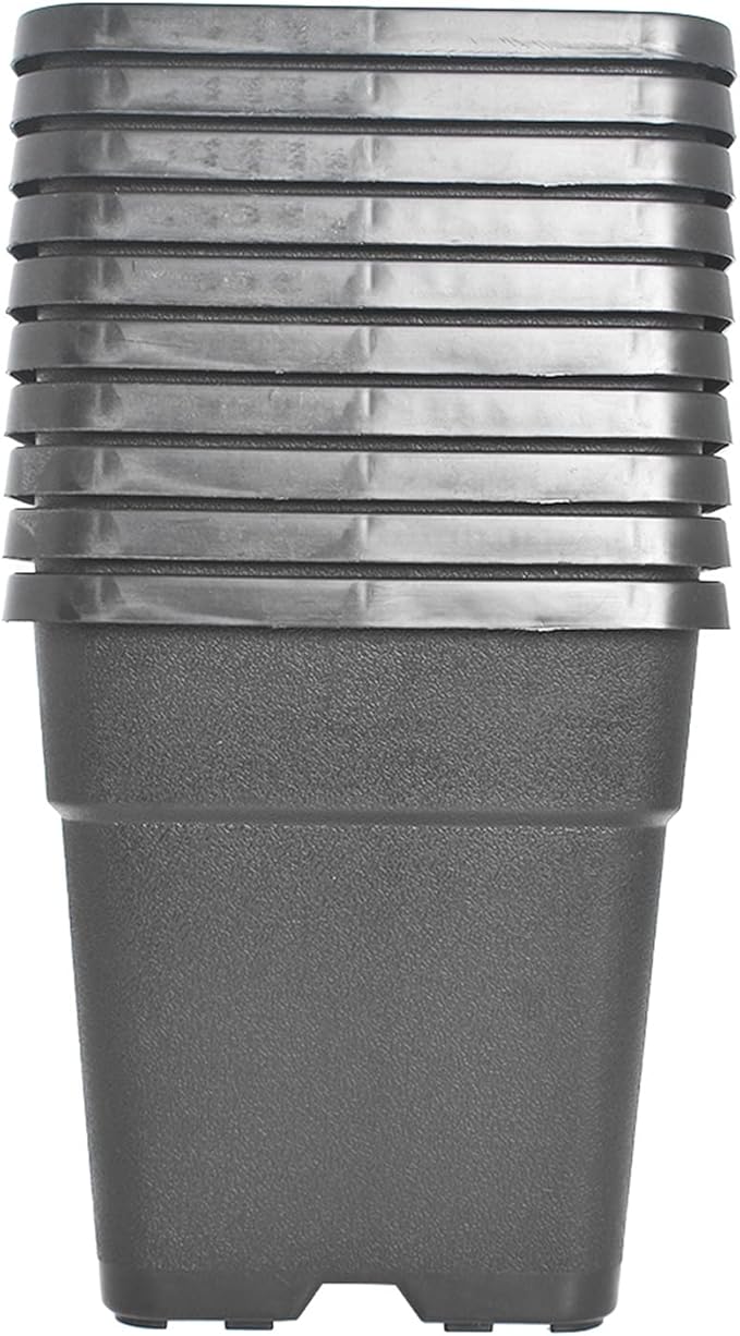 Plant Pots Flower Pot 10-Pack 1 Gallon Planter Nursery Pot Garden Seedling Planters Containers Plastic Injection Molded Pots with Drainage Holes for Outdoor Indoor Plants Vegetables, Black