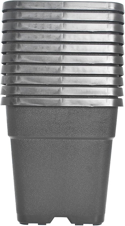Plant Pots Flower Pot 10-Pack 1 Gallon Planter Nursery Pot Garden Seedling Planters Containers Plastic Injection Molded Pots with Drainage Holes for Outdoor Indoor Plants Vegetables, Black