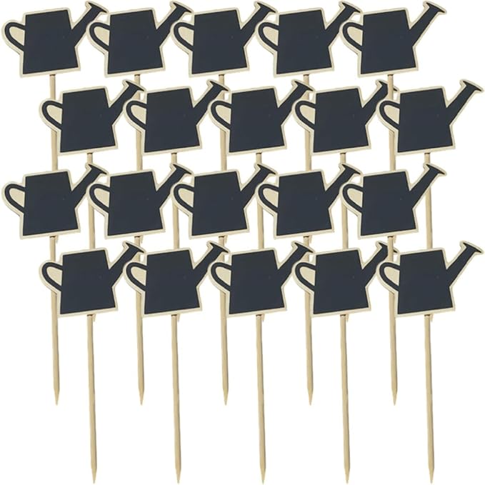 Decoraciones para Salas De Casa Mini Wood Chalkboard Stakes 20pcs Gardening Plant Tags Blackboard Garden Labels Faucet Shaped Yard Stake Flower Tags Plants Sticks for Lawn