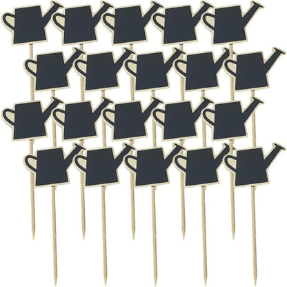 Decoraciones para Salas De Casa Mini Wood Chalkboard Stakes 20pcs Gardening Plant Tags Blackboard Garden Labels Faucet Shaped Yard Stake Flower Tags Plants Sticks for Lawn