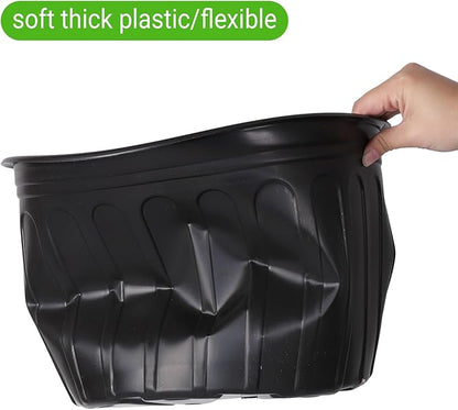 12 Pack 5 Gallon Nursery Pots Thickened Soft Plastic Plant Pots with 20 Pcs Waterproof Plastic T-Type Plant Tags and 2Pcs/Set Transplanting Digging Mini Tools