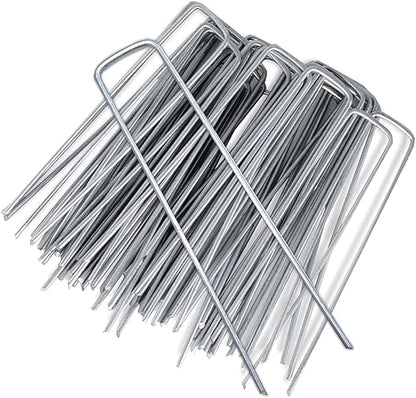 12 Inch Garden Landscape Staples Stakes, 26 Pcs Galvanized Garden Stakes Heavy Duty Metal Ground Stakes for Securing Lawn Fabric