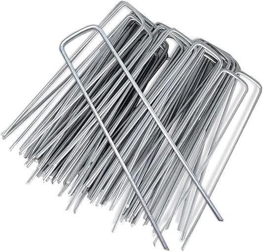 12 Inch Garden Landscape Staples Stakes, 26 Pcs Galvanized Garden Stakes Heavy Duty Metal Ground Stakes for Securing Lawn Fabric