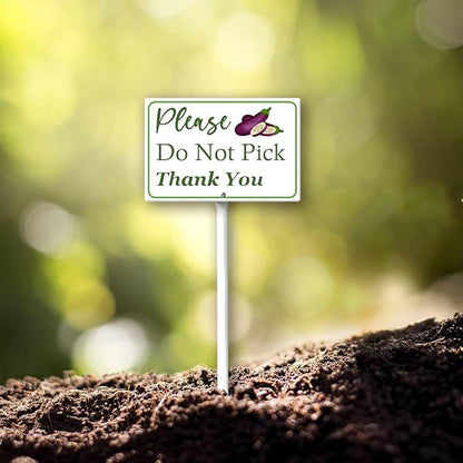 Boylee (8X12) IN Please Do Not Pick Eggplant Thank You Yard Sign With Stake Rustproof Aluminum Fruit Vegetable Signs Stand for Home Orchard Garden Outdoor Decoration