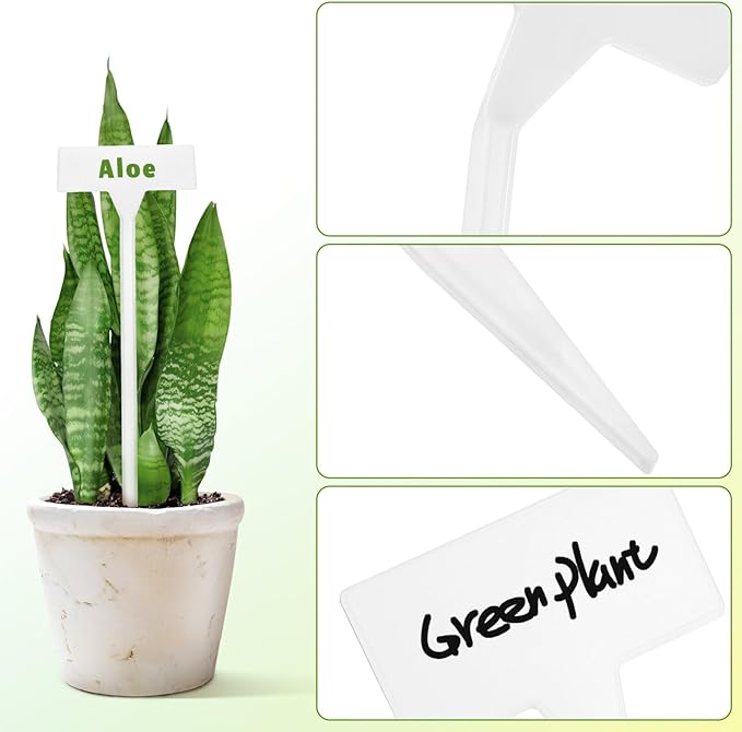 35pcs White Plastic Plant Tags, 11.81 Inch Garden Markers with Slanted Design, Waterproof Stakes for Outdoor and Indoor Plant Labeling, Ideal for Flowers, Herbs, Vegetables, Easy Identification