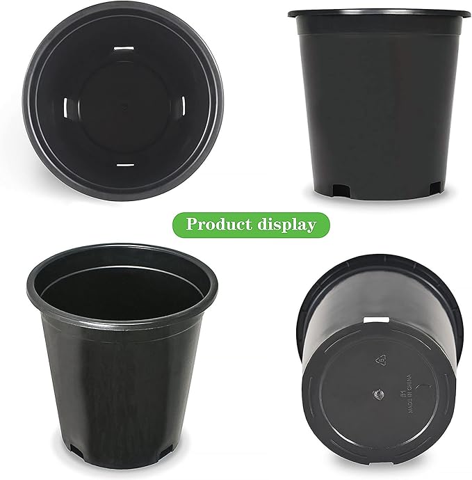 Planter Nursery Pots 0.74 Gallon Pots for Plants, Injection Molded Plastic Nursery Pots, Plant Container 0.74 Gal 10-Pack