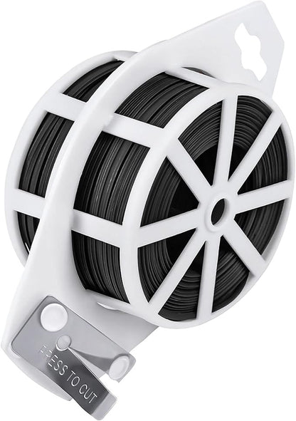 Shintop 328 Feet Garden Plant Twist Tie with Cutter for Gardening, Home, Office (Black)