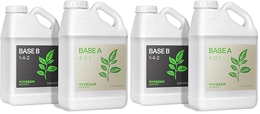 VIVOSUN Liquid Nutrients Base A & B Bundle, Grow Big Hydroponic Fertilizer, Supports Vegetative and Flowering Stages for Outdoor, Indoor Plants, Best Plant Food, Set of 1 Gallon (Pack of 2)