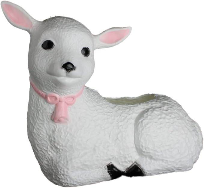 Plastic Lamb Planter: Classic Union Products Yard Decoration - Made in the USA!