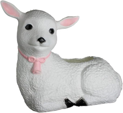 Plastic Lamb Planter: Classic Union Products Yard Decoration - Made in the USA!