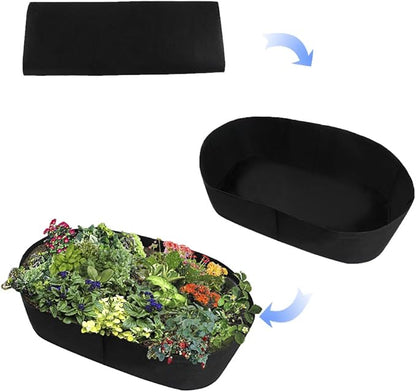 Planting Grow Bag,Felt Fabric Raised Planting Bed,Raised Garden Bed Planter Breathable Planting Container Rectangle Growing Pot