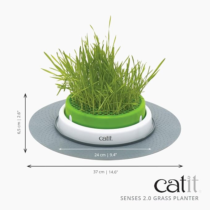 Catit Senses 2.0 Cat Grass Planter - Interactive Cat-Proof Cat Grass Planter and Cat Toy