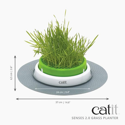 Catit Senses 2.0 Cat Grass Planter - Interactive Cat-Proof Cat Grass Planter and Cat Toy
